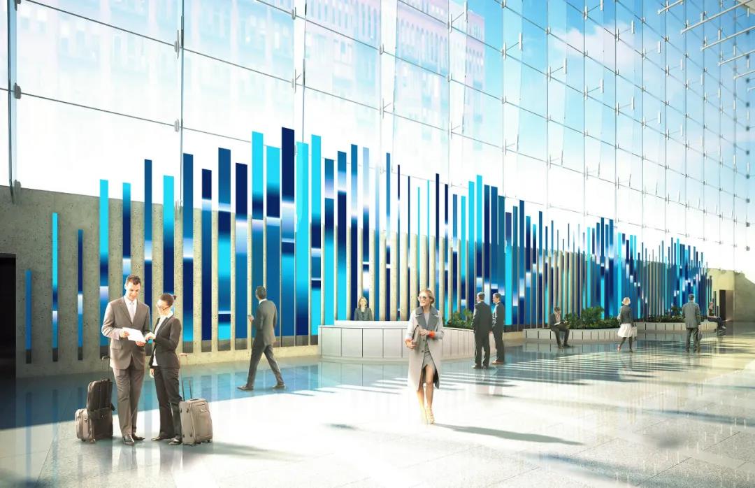 花生数字：超酷艺术墙｜全长38.7米，89个垂直LED显示屏